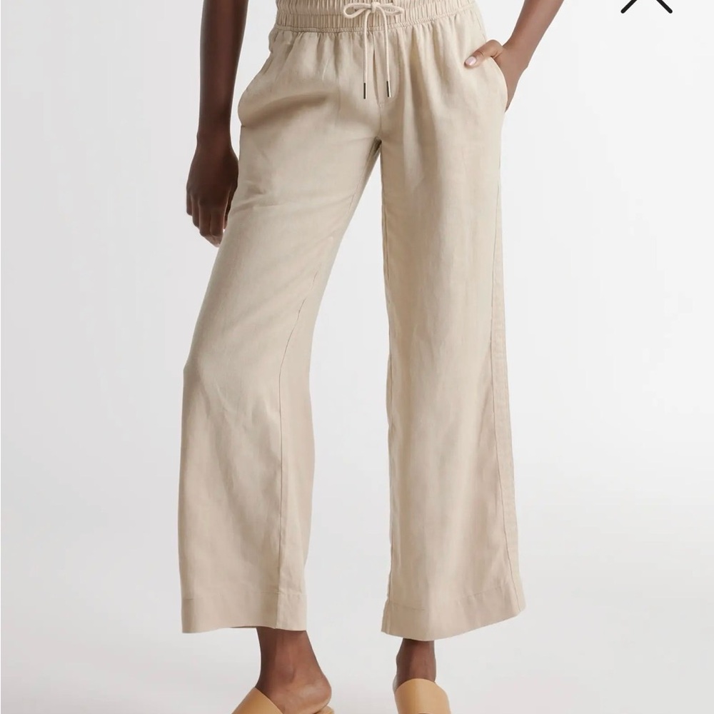 Quince Beige Wide Leg Linen Pants - Large - Picture 16 of 16